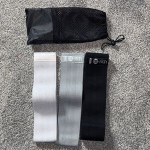 Fabric Resistance Loop Bands - White, Gray & Black